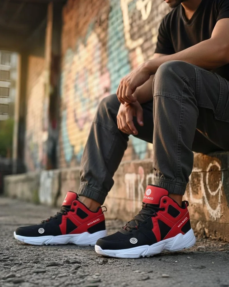 Bacca Bucci Red Caper High Top Shoes for Men | Best Price UAE